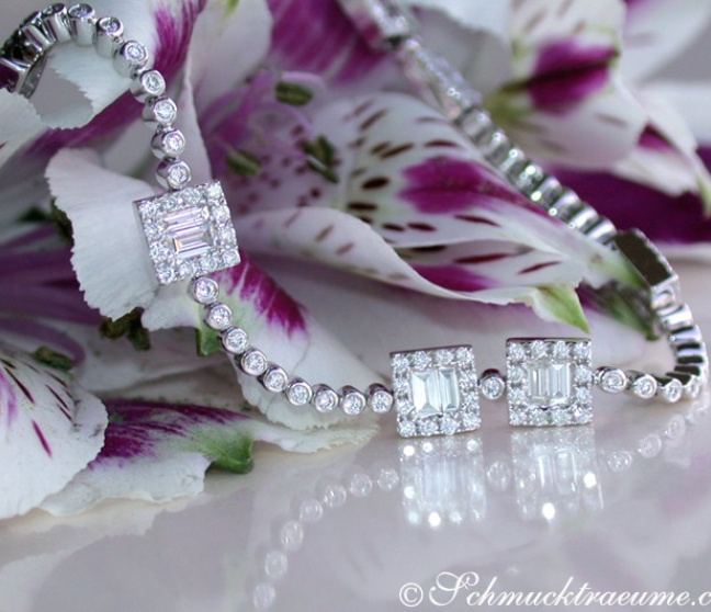 Edles Brillanten Armband mit Baguette Diamanten #1