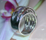 Mehrreihiger Ring mit schwarzen Diamanten, Amethysten & Saphiren #7