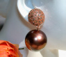 Feinste Ohrstecker mit Bronze Tahitiperlen & naturbraunen Brillanten #7