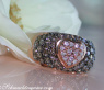 Zeitloser Herz Ring mit braunen und weißen Brillanten #2