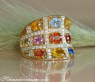 Stattlicher Multicolor Saphir Ring mit Brillanten #1