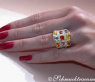 Stattlicher Multicolor Saphir Ring mit Brillanten #4