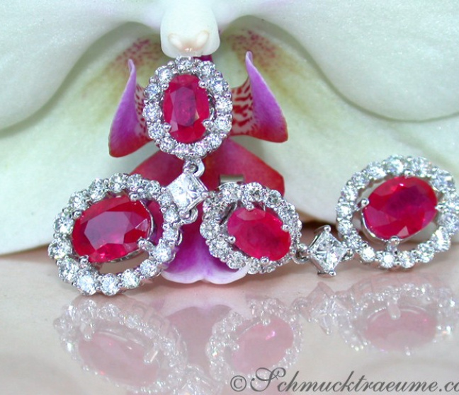 Feinste Burma Rubin Ohrstecker mit Brillanten #1 Feinste Burma Rubin Ohrstecker mit Brillanten #1