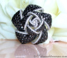 Imposanter Ring mit schwarzen Diamanten im Rosen Design #1