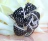 Imposanter Ring mit schwarzen Diamanten im Rosen Design #2