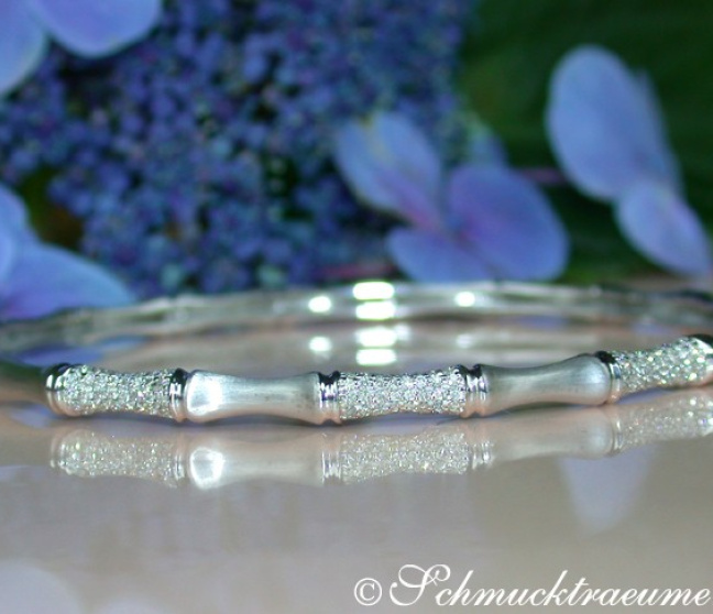 Interessanter Diamanten Armreif im Bambus Design #1