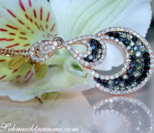 Interessanter Pendant with Black, Natural Brown & White Diamonds Interessanter Pendant with Black, Natural Brown & White Diamonds