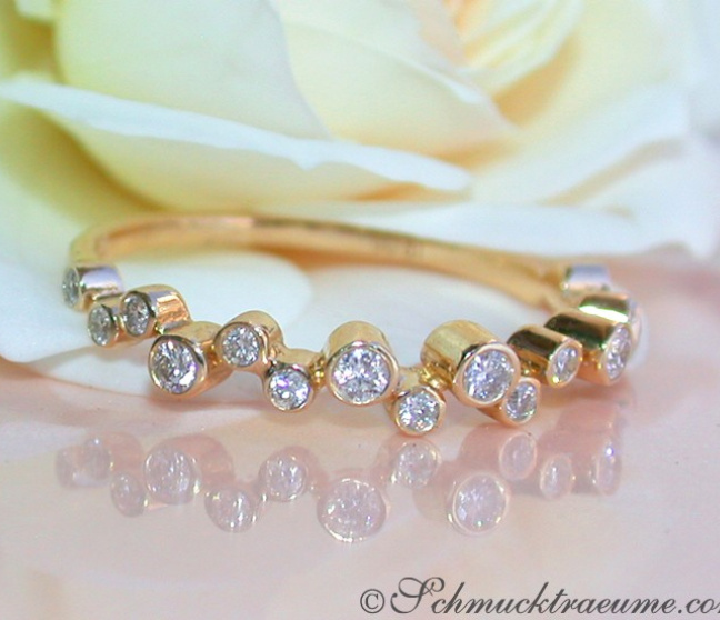 Charmanter Diamanten Memory Ring in Gelbgold #1