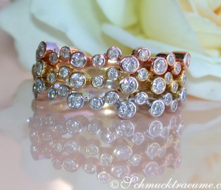Drei grazile Diamanten Memory Ringe