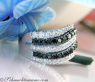 Breiter schwarze Diamanten Ring mit weißen Brillanten #3