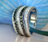 Breiter schwarze Diamanten Ring mit weißen Brillanten #4