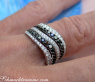 Breiter schwarze Diamanten Ring mit weißen Brillanten #5
