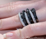 Mehrreihiger Ring mit schwarzen Diamanten und weißen Brillanten #5