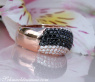 Edler Pavé Ring mit schwarzen Diamanten im Wellen Design #6