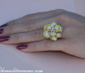 Stattlicher Brillanten Ring mit gelben Brillanten im Blumen Design #4