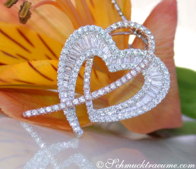 Bildschöner Brillanten Herz Anhänger mit Diamanten #1 Bildschöner Brillanten Herz Anhänger mit Diamanten #1