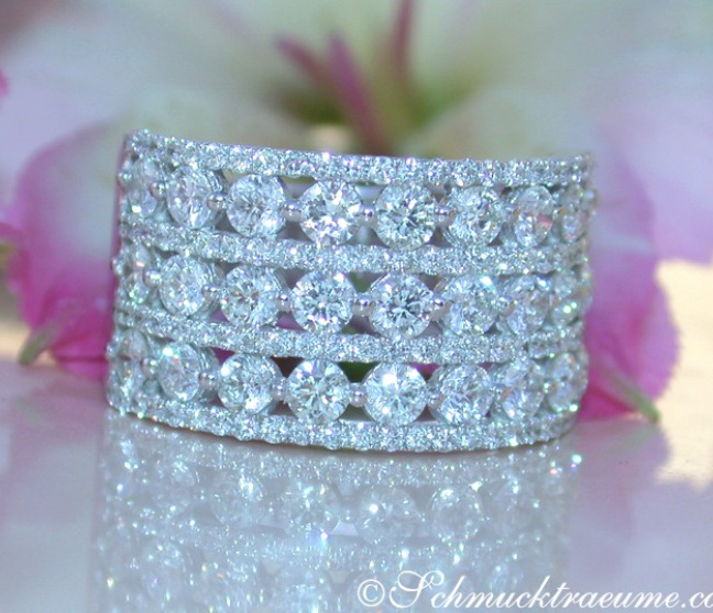 Breiter Diamanten Bandring in feinster Fertigung #1 Breiter Diamanten Bandring in feinster Fertigung #1