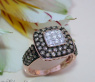 Zeitloser Carré Ring mit naturbraunen & weißen Brillanten #3