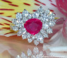 Erlesener Rubin Ring mit Brillanten im Herz Design #1
