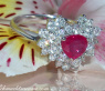 Erlesener Rubin Ring mit Brillanten im Herz Design #2