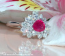 Erlesener Rubin Ring mit Brillanten im Herz Design #3