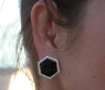 Ungewöhnliche schwarze Diamanten Ohrstecker im Oktagon Stil #4