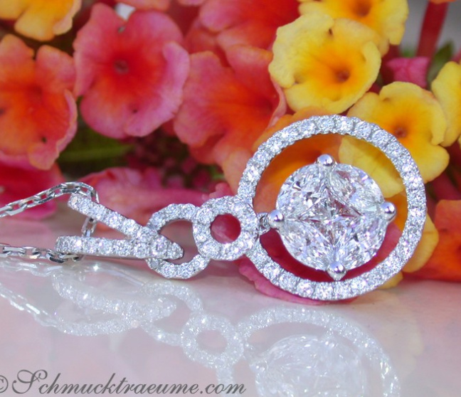 Herrlicher Brillanten Anhänger mit Princess & Marquise Diamanten #1 Herrlicher Brillanten Anhänger mit Princess & Marquise Diamanten #1