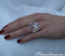Feinster Brillanten Schmetterling Ring mit Regenbogen Saphiren #3