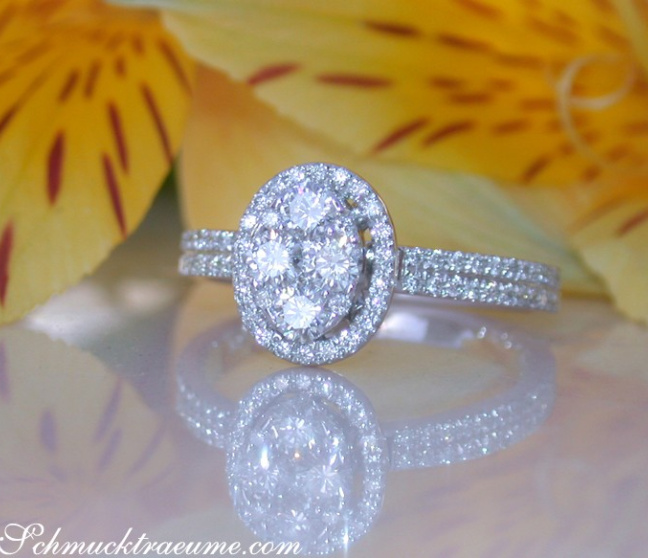 Ovaler Diamant Ring in Weißgold #1 Ovaler Diamant Ring in Weißgold #1