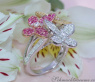 Bildschöner Diamanten Schmetterling Ring mit Rubinen & Saphiren #5