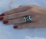 Stattlicher Ring mit schwarzen Diamanten im Zig-Zag Design #3