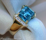 Feiner Blautopas Ring mit Diamanten #3