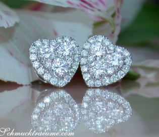 Feminine Brillanten Herz Ohrstecker Feminine Brillanten Herz Ohrstecker