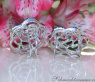 Bildschöne Rosen Ohrstecker mit schwarzen Diamanten #6