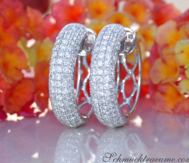 Edle Brillanten Pavé Creolen #1 Edle Brillanten Pavé Creolen #1
