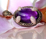 Auffallender Amethyst Anhänger mit Brillanten und schwarzen Diamanten #5