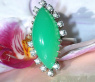 Prächtiger Chrysopras Ring mit Brillanten #1