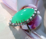 Prächtiger Chrysopras Ring mit Brillanten #2