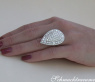 Einzigartiger Diamant Tropfen Ring in Weißgold 750 (4.27 ct.) #4