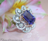 Ausgefallener AAA Tansanit Ring mit Diamanten #2