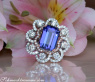 Ausgefallener AAA Tansanit Ring mit Diamanten #4