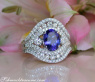 Feinster AAA Tansanit Ring mit Diamanten in Weißgold 750 #1