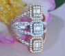 Auffallender Brillanten Carré Ring in Tricolor-Fertigung #1