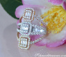 Auffallender Brillanten Carré Ring in Tricolor-Fertigung #7