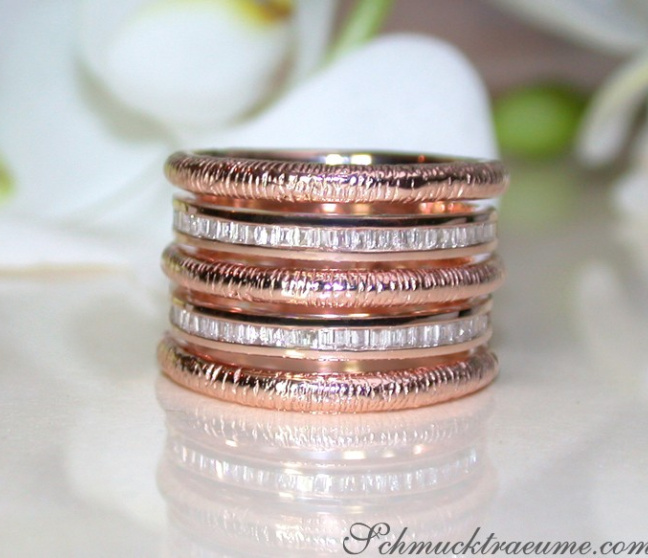 Puristischer Roségold Ring mit Diamanten #1 Puristischer Roségold Ring mit Diamanten #1