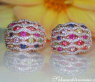 Stattliche Regenbogen Saphir Ohrringe mit Diamanten #1