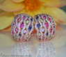 Stattliche Regenbogen Saphir Ohrringe mit Diamanten #3
