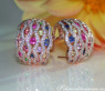 Stattliche Regenbogen Saphir Ohrringe mit Diamanten #5
