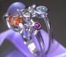 Bildschöner Multicolor Edelstein Ring mit Brillanten #4