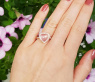 Femininer Rosenquarz Brillanten Ring im Herz Design #3